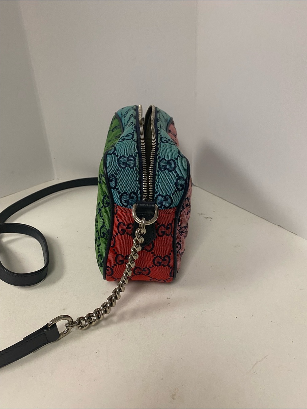 Gucci multicolor GG canvas small MORMONT chain shoulder bag - Picture 2 of 12